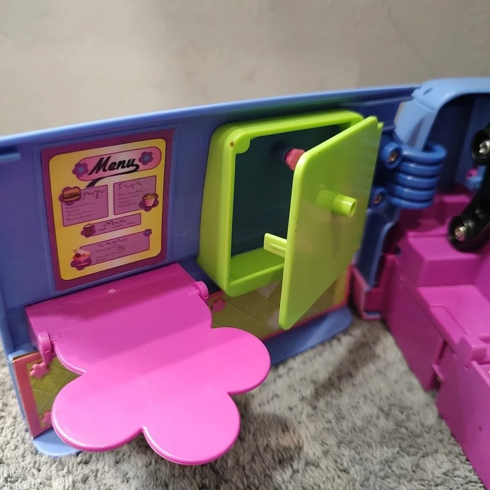 2004‎ Polly Pocket Party Bus RV Van Lights Sounds Rare Vintage Purple Disco